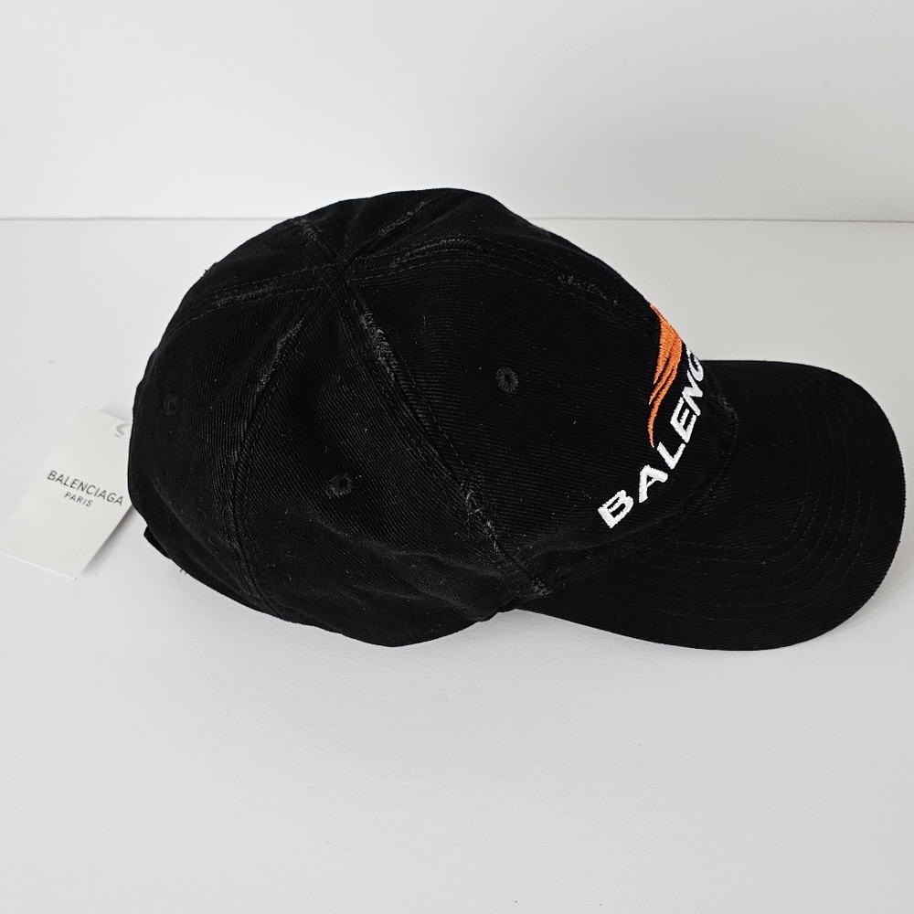 Black and Orange graphic fitted baseball Cap - Picture 10 of 11